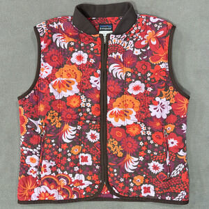 Patagonia Floral Vest - Red and Orange